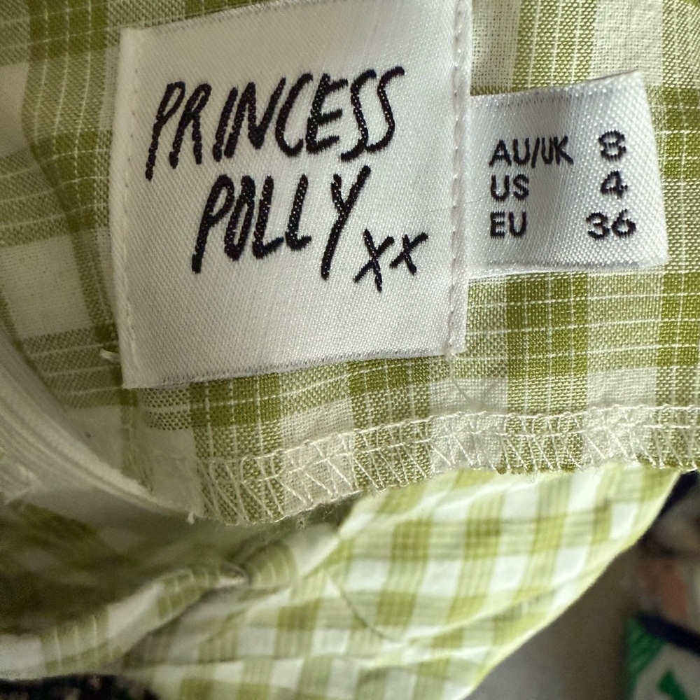 Princess Polly Green and White Gingham Mini Dress - Picture 3 of 3